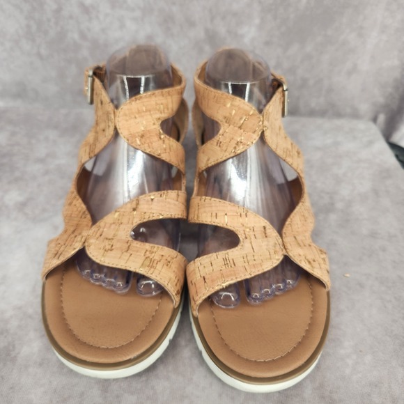 Sofft Malana‎ Sandals Brown Leather Strappy Comfort Cork Wedge size 10 Gladiator - Picture 2 of 6